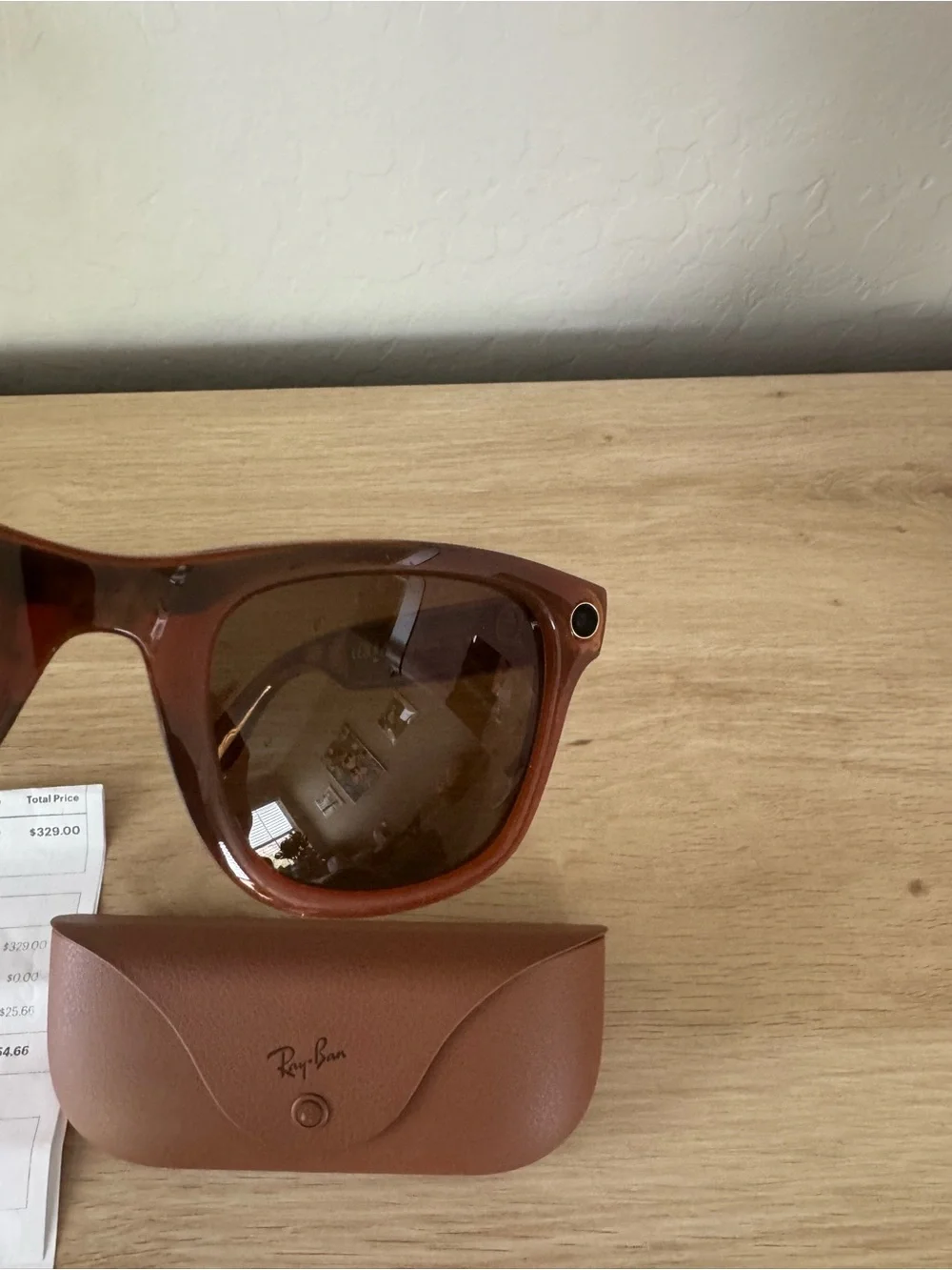 Ray-Ban Meta Wayfair Brown Frame Sunglasses with Brown Case new